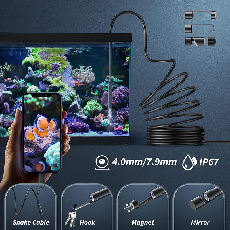 🔥 Cámara endoscópica HD impermeable especialmente práctica