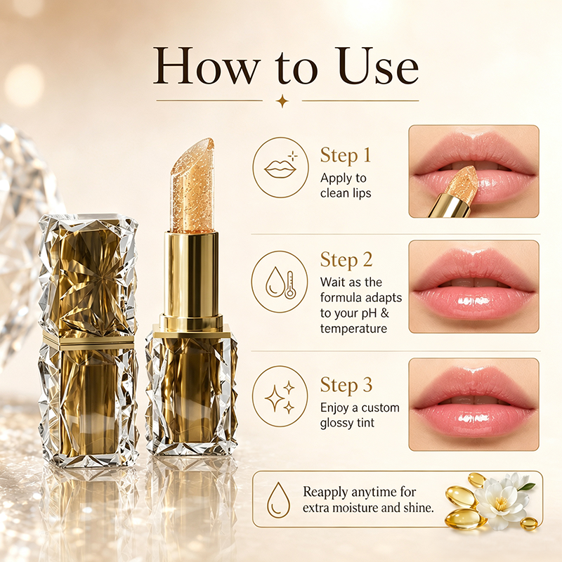 Lápiz labial en gel que cambia de color con la temperatura