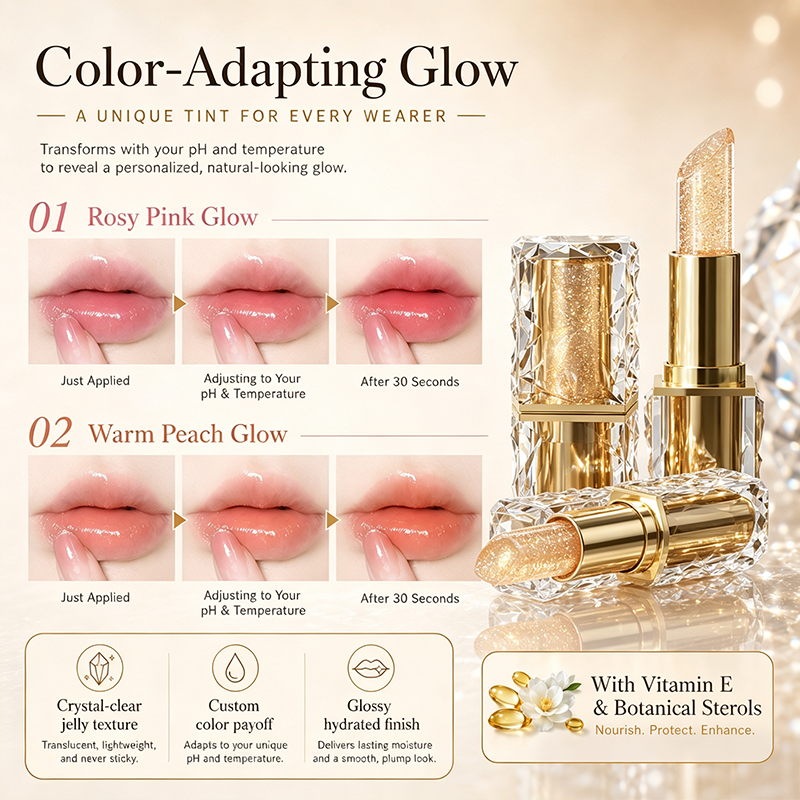 Lápiz labial en gel que cambia de color con la temperatura