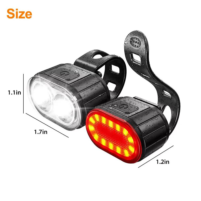 Luz delantera y trasera recargable para bicicleta
