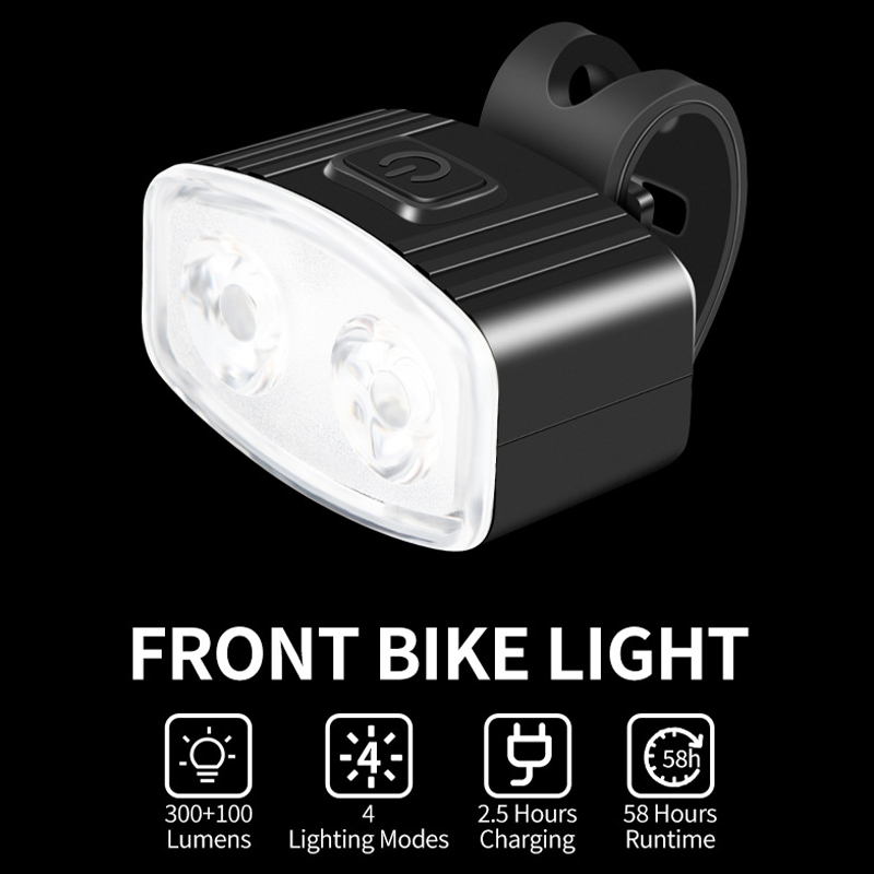 Luz delantera y trasera recargable para bicicleta