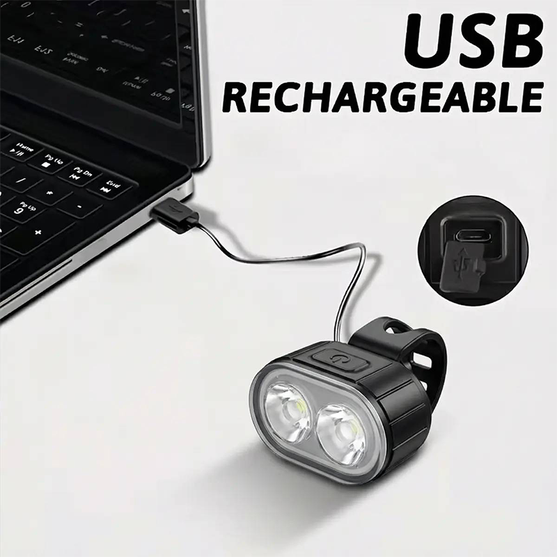 Luz delantera y trasera recargable para bicicleta