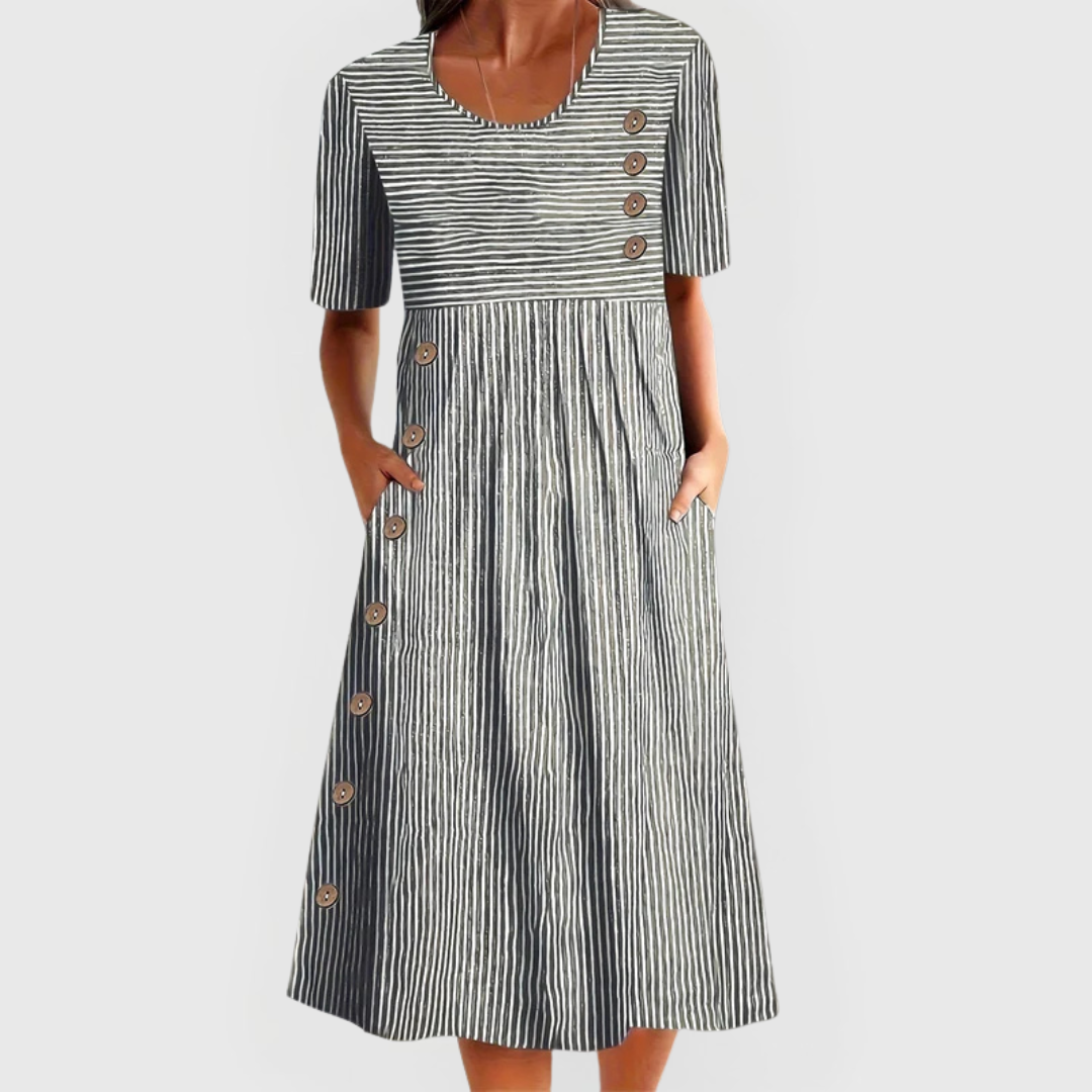 🎉🛍️Hot Promotion 50% OFF💃Timeless Striped Midi Dress