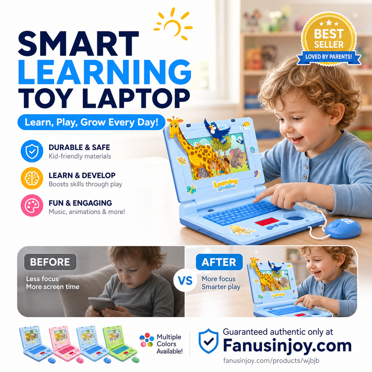 🔥50% de desconto por tempo limitado! 👧Brinquedos educativos para estimular as capacidades cognitivas das crianças! 🖥️Portátil de brincar com simulação interativa