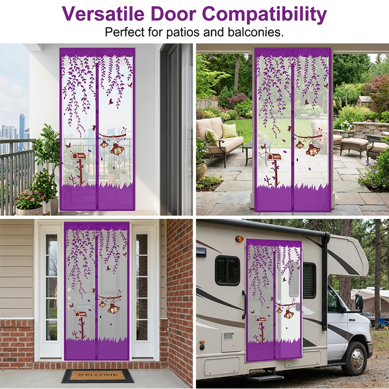 🔥🔥Puerta con mosquitera antimosquitos y estampado de mono