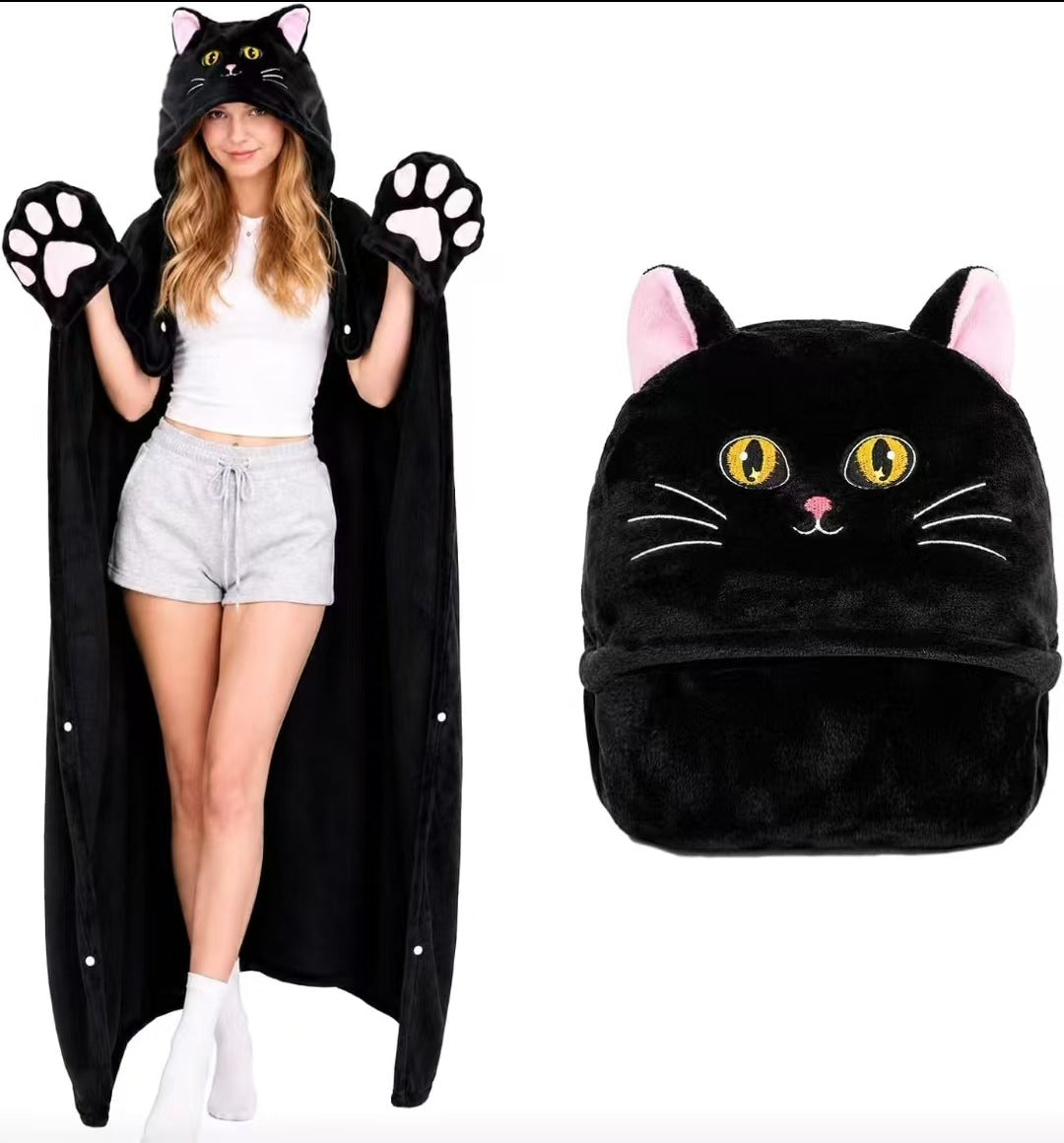 🎁【summerween】1pc Unisex Wearable Blanket Bat  Hooded Cape