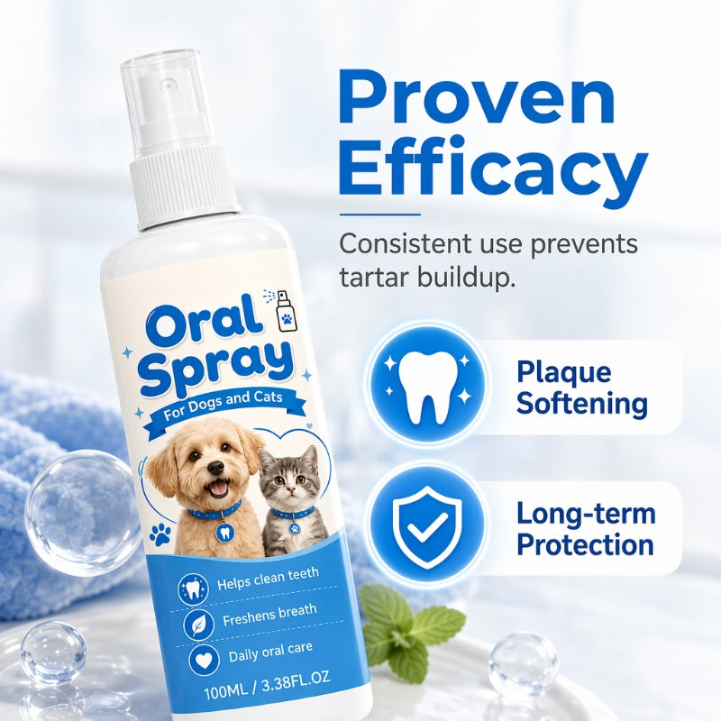 🥳¡OFERTA ESPECIAL 2026!🥳💞¡Más de 50.000 unidades vendidas!🐶🐱 ¡50% de descuento! Spray de limpieza bucal para mascotas: refresca el aliento y favorece la higiene bucal diaria. Bruma suave, fácil de usar: ¡no necesita cepillado! 🌸🧴
