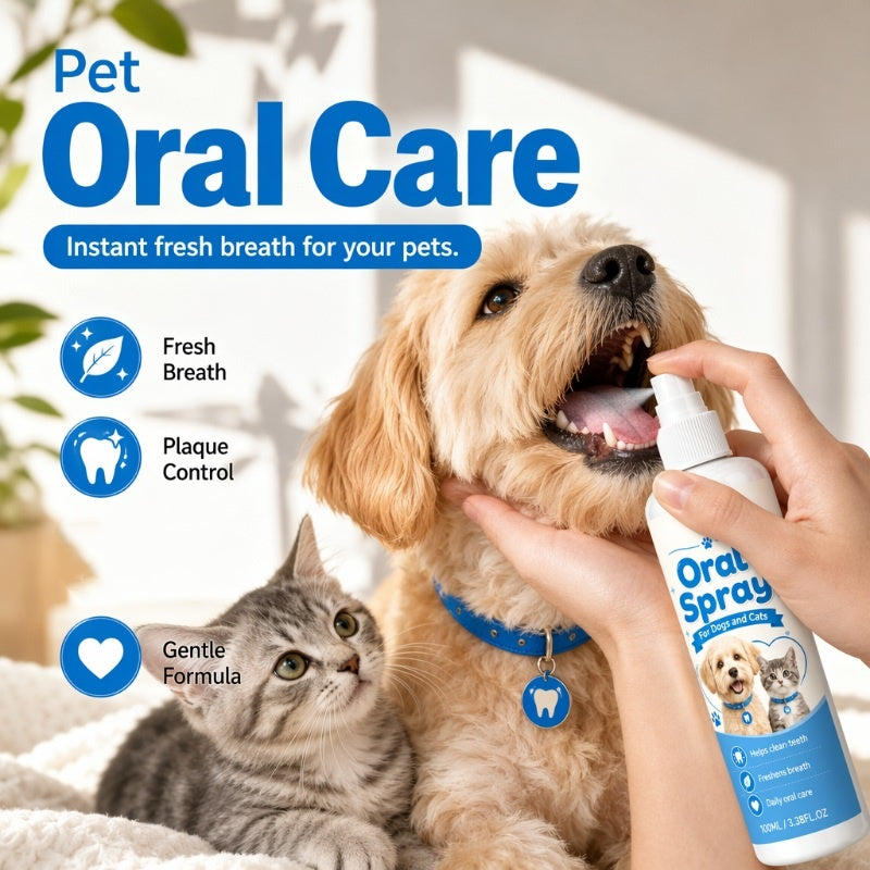 🥳¡OFERTA ESPECIAL 2026!🥳💞¡Más de 50.000 unidades vendidas!🐶🐱 ¡50% de descuento! Spray de limpieza bucal para mascotas: refresca el aliento y favorece la higiene bucal diaria. Bruma suave, fácil de usar: ¡no necesita cepillado! 🌸🧴