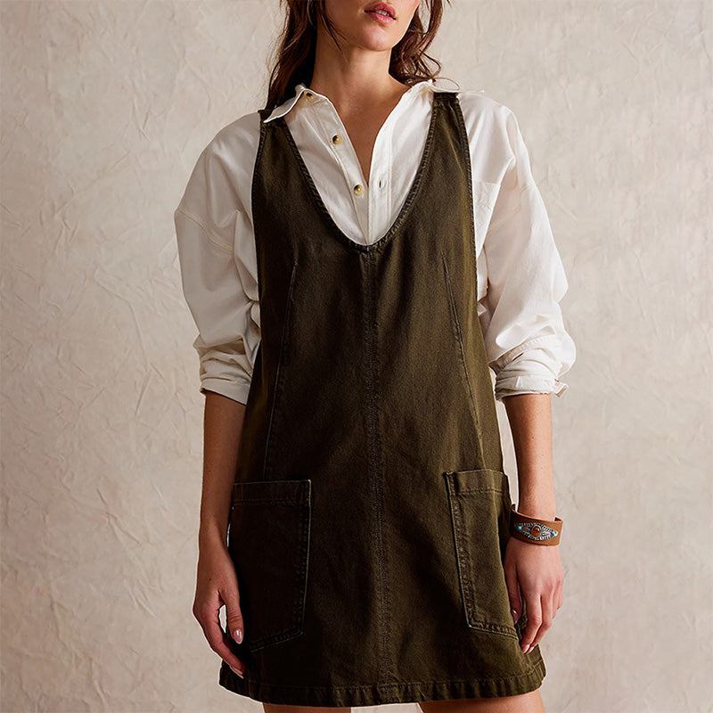 👗 Women's Fashion Denim Backless Dress