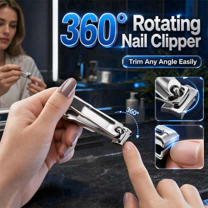 Cortaúñas de acero inoxidable con rotación de 360 grados