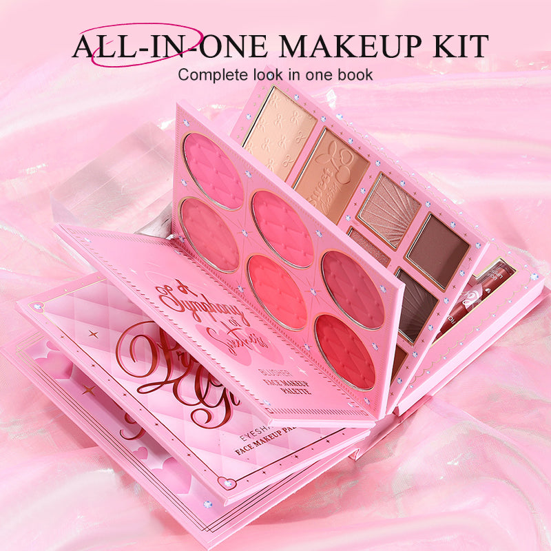 🎉✨️Amazing 50% OFF！💄Recommended by makeup artists！👱🏻‍♀️One palette covers all your full-face makeup looks！All-in-One Makeup Palette Book Set