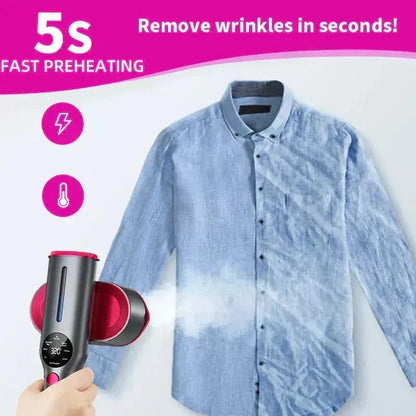 🥳2026 HOT SALE🥳💞50K+ SOLD!💥🧺💨 50% OFF! Steam Iron & Steamer 2-in-1 – Kills 99.99% mites & bacteria. 5s preheat, 150ml tank. Ceramic plate, even heat. Safe for silk to cotton. Your fabric care essential. 🛡️🌿