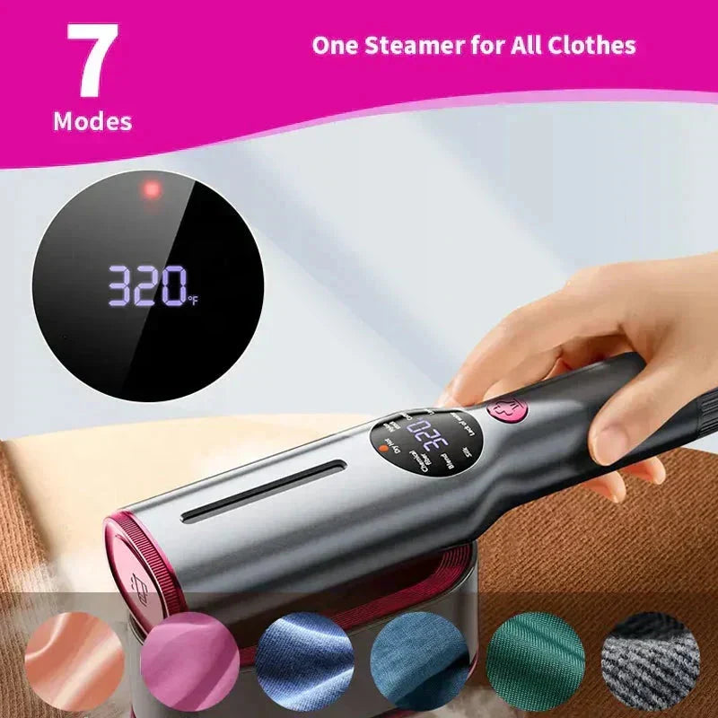 🥳2026 HOT SALE🥳💞50K+ SOLD!💥🧺💨 50% OFF! Steam Iron & Steamer 2-in-1 – Kills 99.99% mites & bacteria. 5s preheat, 150ml tank. Ceramic plate, even heat. Safe for silk to cotton. Your fabric care essential. 🛡️🌿