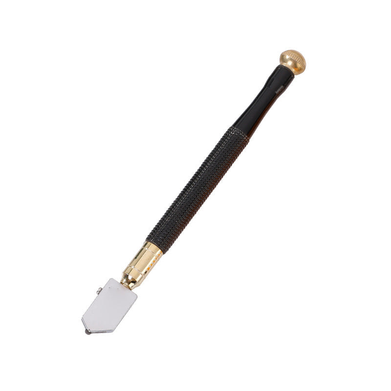 Cortador de vidrio de diamante profesional con mango de aleación de metal y rueda de rodillo.