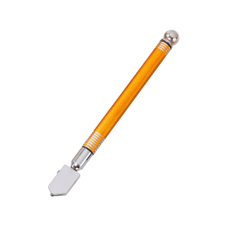 Cortador de vidrio de diamante profesional con mango de aleación de metal y rueda de rodillo.