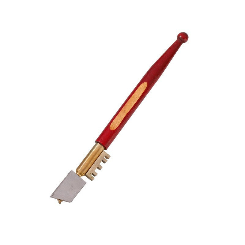 Cortador de vidrio de diamante profesional con mango de aleación de metal y rueda de rodillo.