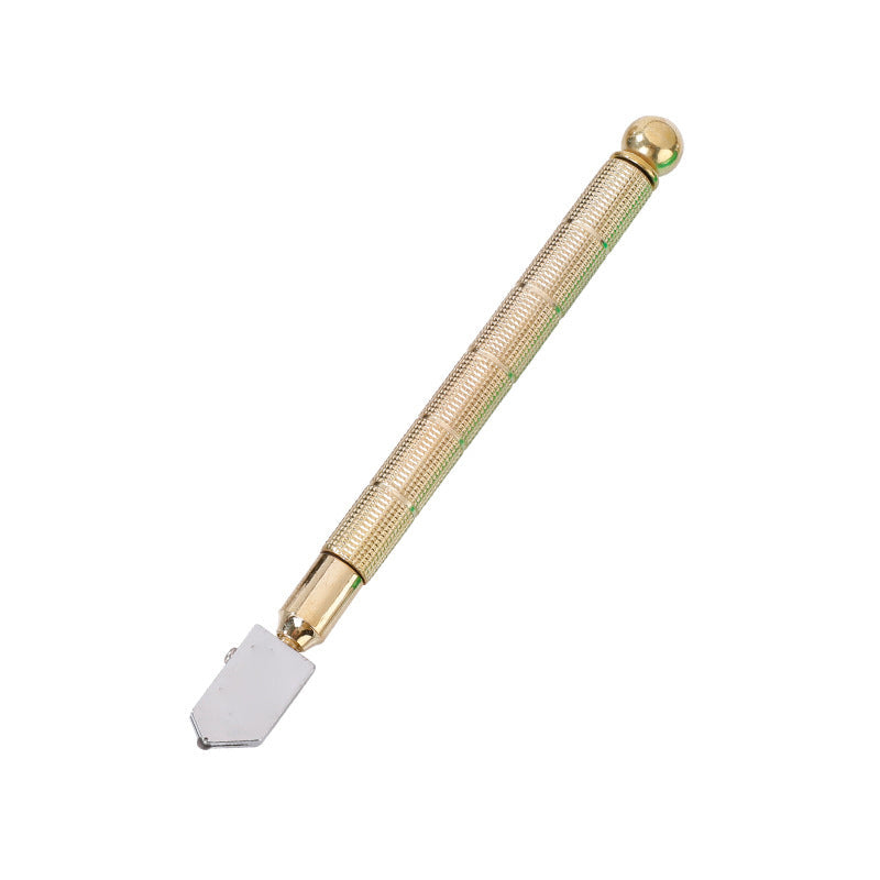 Cortador de vidrio de diamante profesional con mango de aleación de metal y rueda de rodillo.