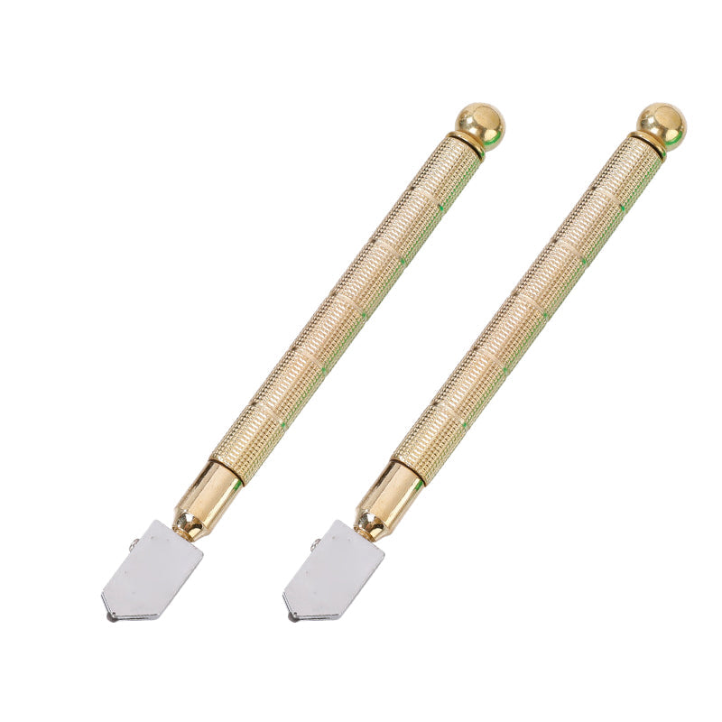 Cortador de vidrio de diamante profesional con mango de aleación de metal y rueda de rodillo.