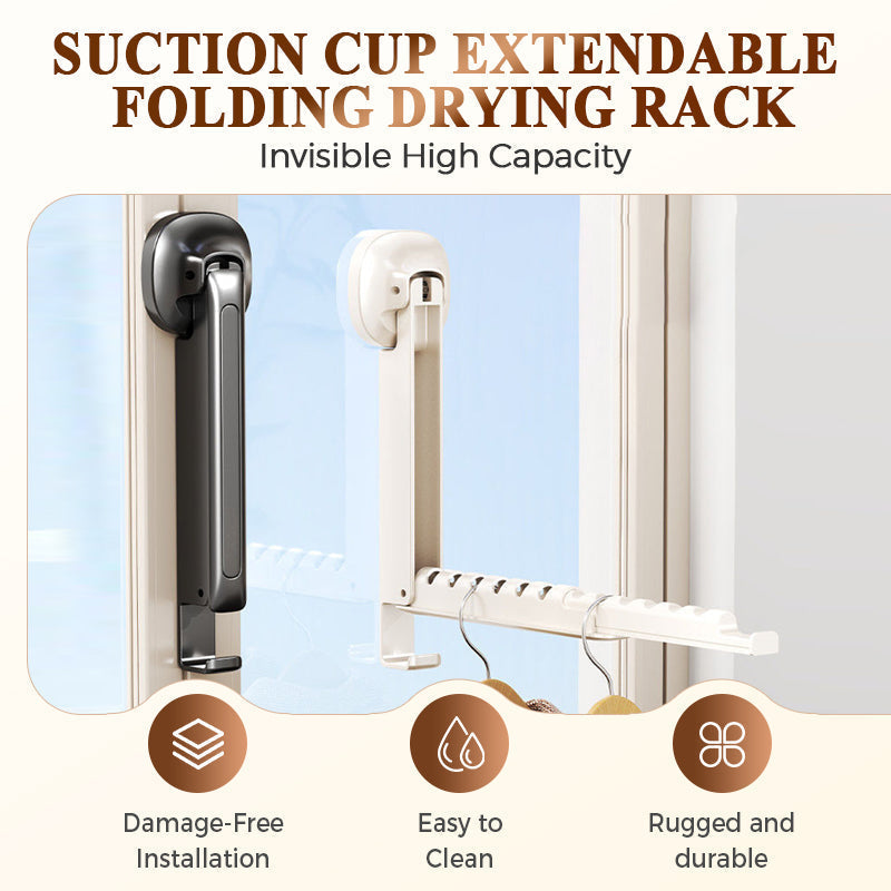 🔥¡Oferta imperdible con 50% de descuento!🔥 Tendedero plegable extensible con ventosas: no requiere taladro, ahorra espacio, ideal para baño y balcón 👚