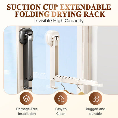 🔥¡Oferta imperdible con 50% de descuento!🔥 Tendedero plegable extensible con ventosas: no requiere taladro, ahorra espacio, ideal para baño y balcón 👚