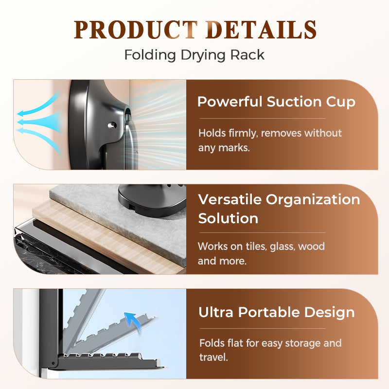 🔥¡Oferta imperdible con 50% de descuento!🔥 Tendedero plegable extensible con ventosas: no requiere taladro, ahorra espacio, ideal para baño y balcón 👚