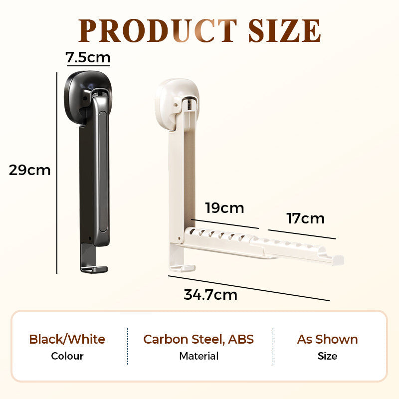 🔥¡Oferta imperdible con 50% de descuento!🔥 Tendedero plegable extensible con ventosas: no requiere taladro, ahorra espacio, ideal para baño y balcón 👚