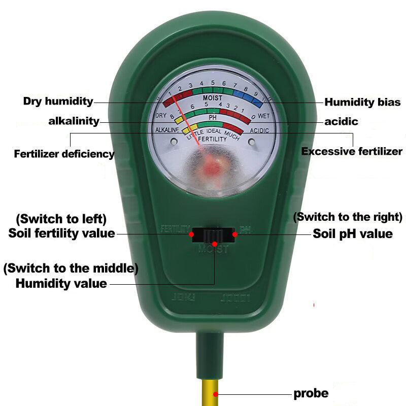 3-in-1 Soil Detector with Pointer Display