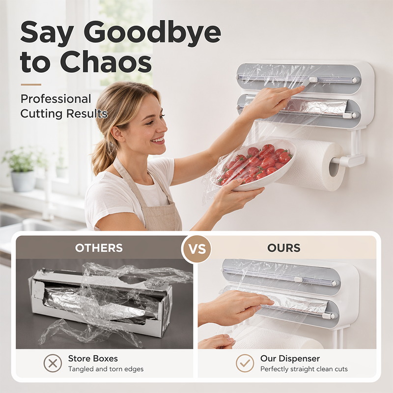 2-in-1 Magnetic Wrap Cutter & Towel Holder