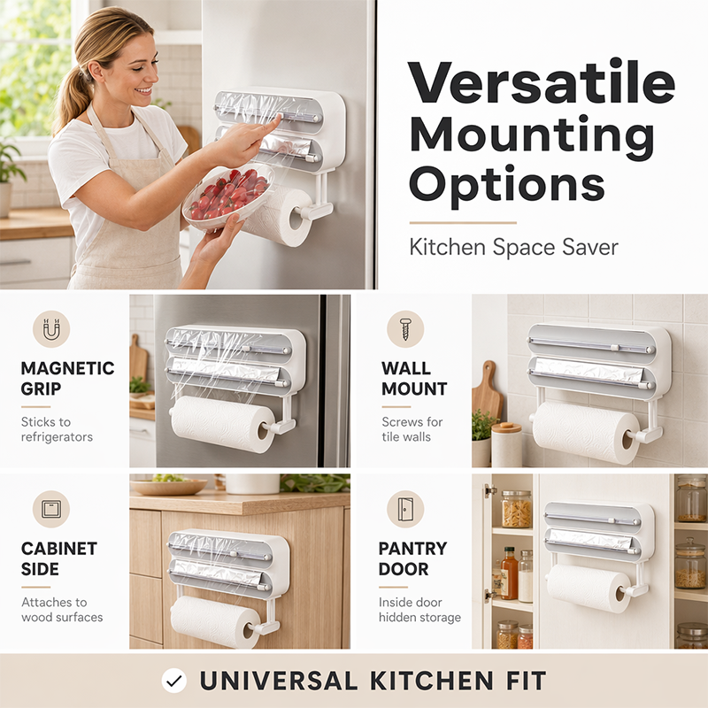 2-in-1 Magnetic Wrap Cutter & Towel Holder