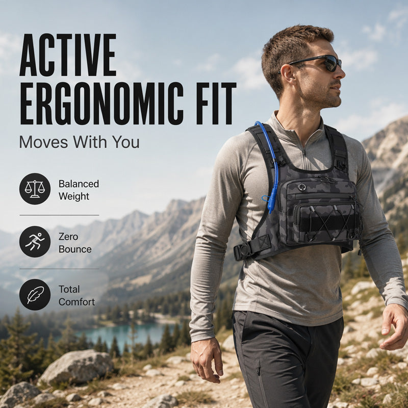 🔥Hot Sale 50% OFF🔥Front & Back Cycling Vest Pack for Men – Hydration Ready, 3L Storage, Breathable Mesh 🏃
