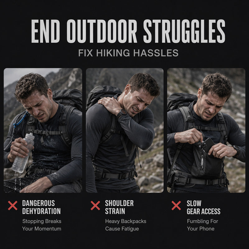 🔥Hot Sale 50% OFF🔥Front & Back Cycling Vest Pack for Men – Hydration Ready, 3L Storage, Breathable Mesh 🏃