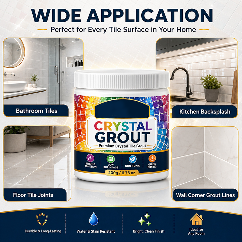 🔥¡Oferta imperdible con 50% de descuento!🔥 Lechada para azulejos Crystal – Impermeable, de alta resistencia, para azulejos y mosaicos 💎