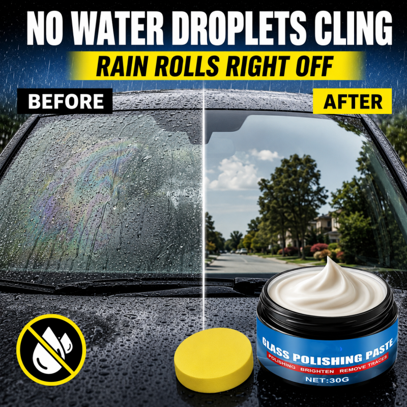 🔥50% DE DESCUENTO🔥 Eliminador de película de aceite para cristales de coche: elimina reflejos y manchas de limpiaparabrisas, repele la lluvia, funciona en todo tipo de cristales. ¡Esponja incluida! 🚗