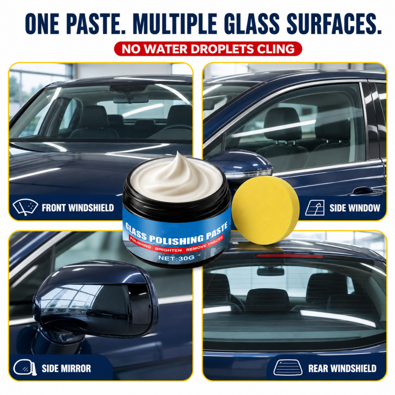 🔥50% DE DESCUENTO🔥 Eliminador de película de aceite para cristales de coche: elimina reflejos y manchas de limpiaparabrisas, repele la lluvia, funciona en todo tipo de cristales. ¡Esponja incluida! 🚗