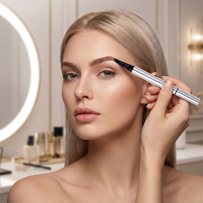 Lápiz de cejas para microblading resistente al agua con doble punta