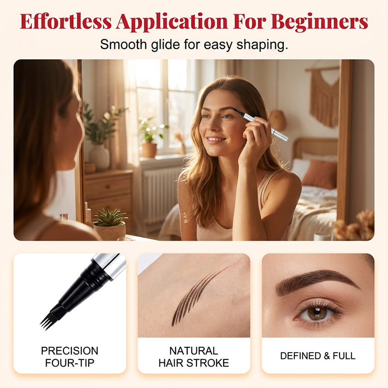 Lápiz de cejas para microblading resistente al agua con doble punta