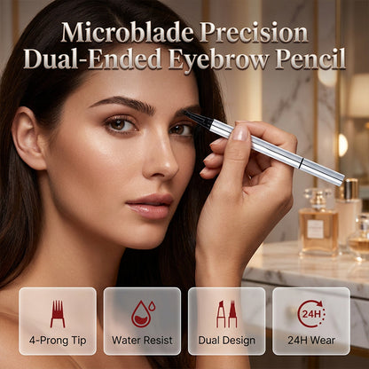 Lápiz de cejas para microblading resistente al agua con doble punta