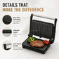 🍳 Electric Sandwich Maker with Ribbed Nonstick Grill Plates