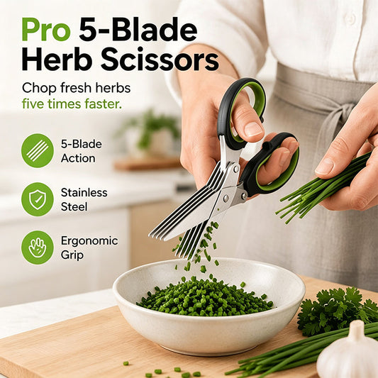 Multi-Layer Kitchen Herb Scissors with Safety Cover