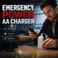 📢📢50% OFF !! ⏰Portable Emergency Phone Charger AA Battery Powered Power Bank with LED Flashlight