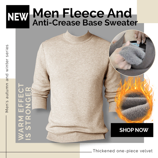 Herren Fleece- und Anti-Knitter-Basispullover